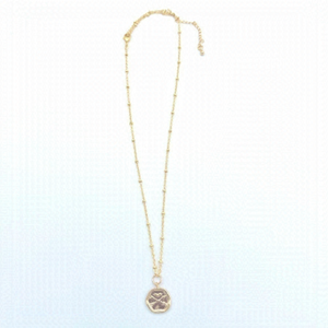 𝅺GOLD plated satellite chain with a gold disc charm.
